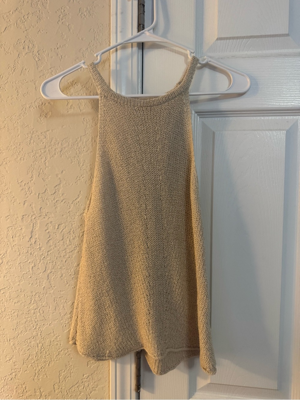 Molly Green Women’s Beige Knit Halter Tank Top